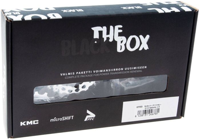 Kett BlackBox KMC X10 ja kassett CS-H100 10 käiku