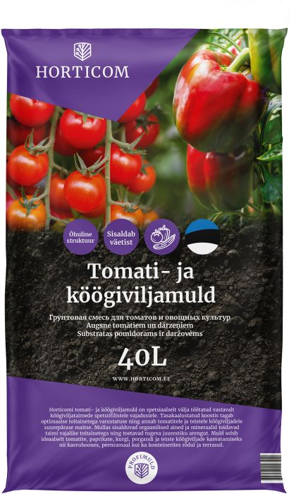 Tomati- ja köögiviljamuld Horticom 40 l