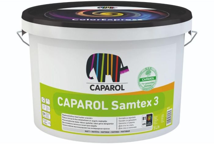 Sisevärv Caparol Samtex 3 B1 valge 5 l