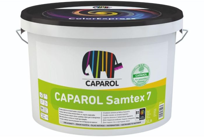Sisevärv Caparol Samtex 7 B1 valge 5 l