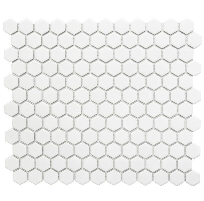 Mosaiik Hexagon valge 26 x 30 cm