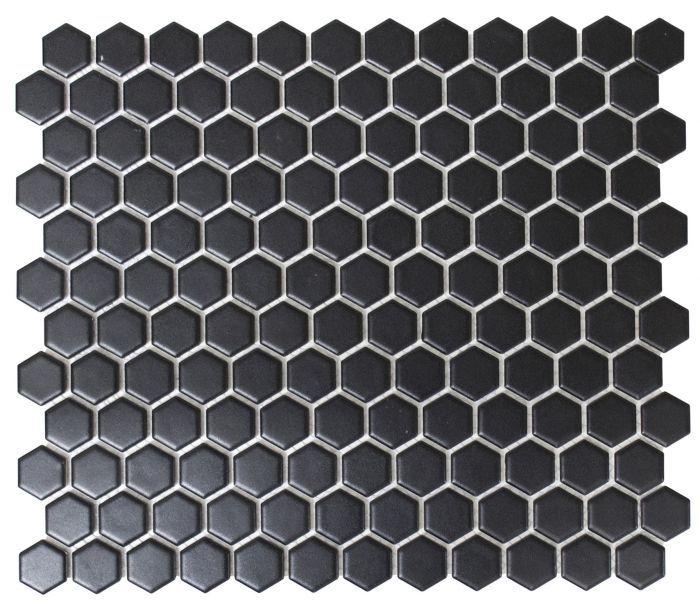 Mosaiik Hexagon must 26 x 30 cm Matt