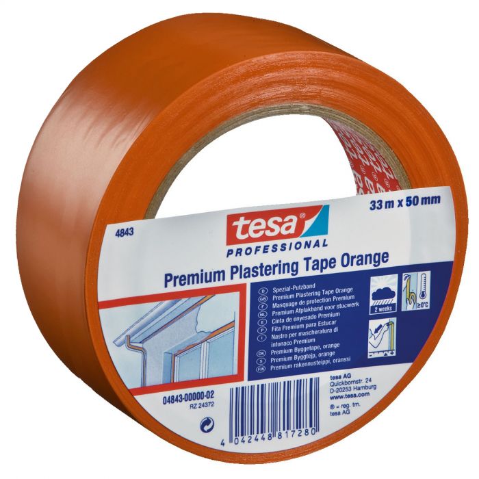 Üldehitusteip tesa® Professional Premium Plastering oranž 33 mm x 50 mm