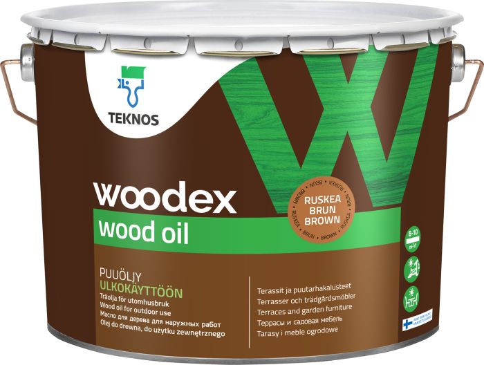 Puiduõli Teknos Woodex Wood Oil, pruun 9 l