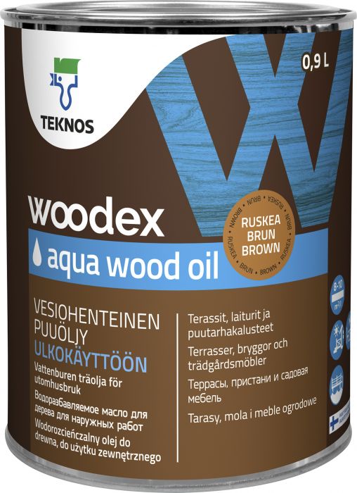 Puiduõli Teknos Woodex Aqua Wood Oil, pruun