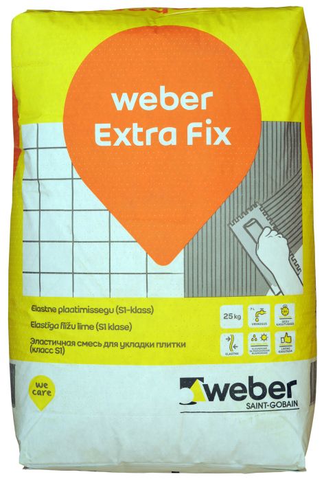 Universaalne plaatimissegu Weber Extra Fix 25 kg