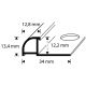 Plaadiliist Dione ümar PVC valge 12 x 2500 mm