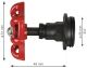 Sulgventiil Walteco RT-15 must/punane Ø 25 x 64 mm