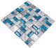 Mosaiikplaat Crystal Mix XCM MC589 sinine/hall läikiv 30 x 30 cm