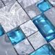 Mosaiikplaat Crystal Mix XCM MC589 sinine/hall läikiv 30 x 30 cm