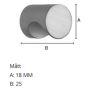 Mööblinupp Beslagsboden Basic ø 18 mm mattharjatud kroom