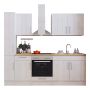 Köögikomplekt Respekta Country 2,4 m, valge, keraamiline pliit
