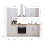 Köögikomplekt Respekta Country 2,4 m, valge, keraamiline pliit