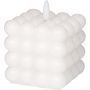 Küünal Bubble LED 3D leegiga 7,5 x 7,5 x 9 cm, valge