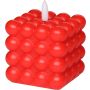 Küünal Bubble LED 3D leegiga 7,5 x 7,5 x 9 cm, punane