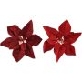 Jõulukaunistus lill klambriga valik, punane