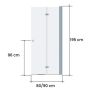 Kokkuvolditav Nordium dušisein 80 x 195 cm kirgas klaas kroom