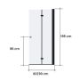 Kokkuvolditav Nordium dušisein 80 x 195 cm kirgas klaas must