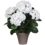 Kunstlill hortensia potis Ø 13,5 cm, valge