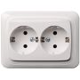 Süvistatud pistikupesa Schuko 2-ne valge