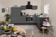 Köögikomplekt Respekta Amanda Premium 2,9 m, hall/must, keraamiline pliit