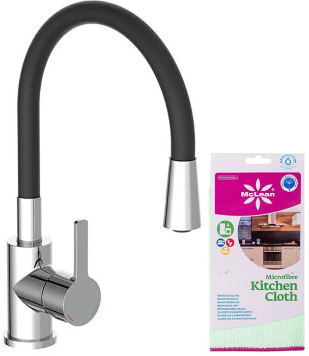 Köögisegisti Flexo Must ja  McLean köögi puhastuslapp 40 × 40 cm