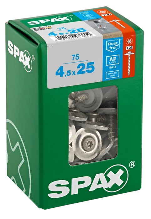 Katusekruvi seibiga Spax RST A2 4,5 x 25 mm 75 tk