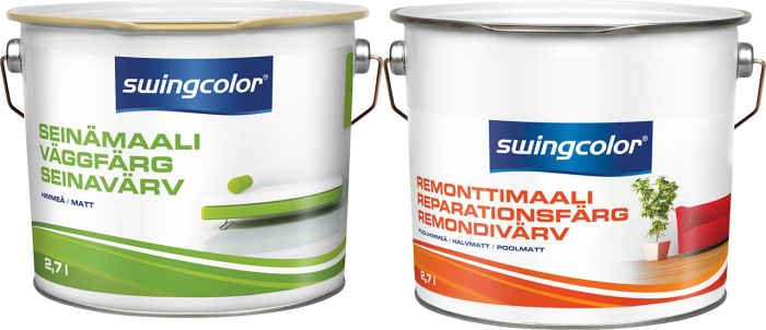 Seinavärv swingcolor 7 PM1 ja remondivärv swingcolor 20 PM1 valge 2,7 l