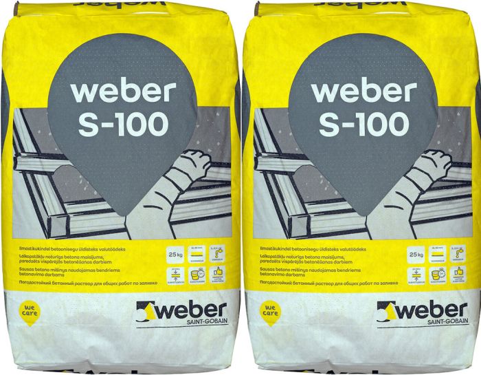 2 kotti kuivbetooni Weber S-100 25 kg