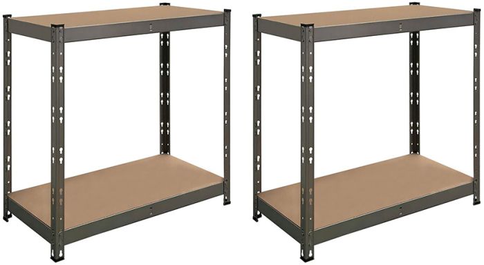 2 metallriiulit Regalux tumepruun 76 x 38 x 75 cm