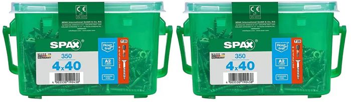 2 karpi puidukruve Spax 4 x 40 mm TX20 350 tk