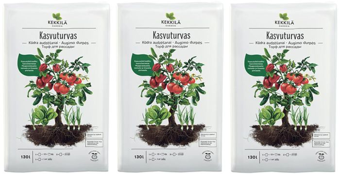 3 kotti Kasvuturvas Kekkilä 130 l