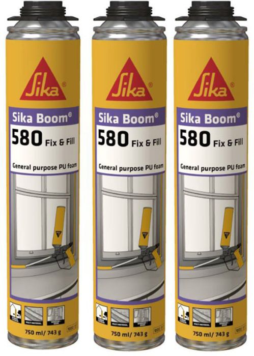 3 püstolivahtu Sika Boom 580 fix&fill