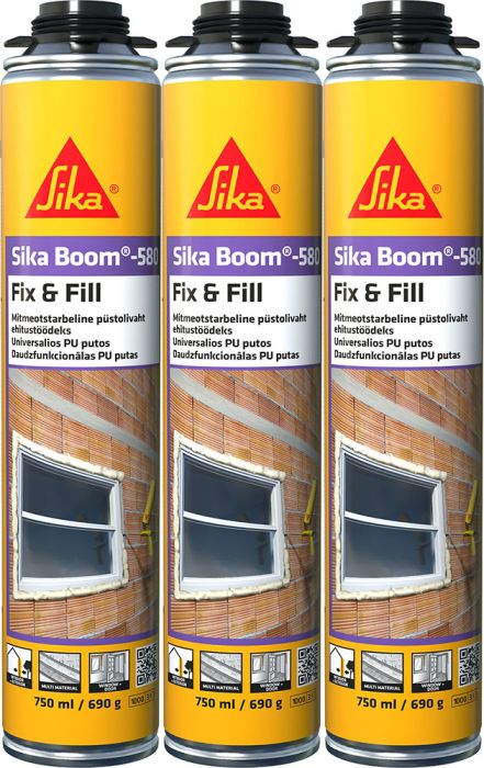 3 püstolivahtu Sika Boom 580 fix&fill