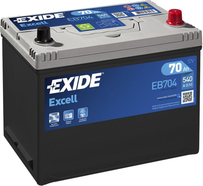 Autoaku Exide Excell 70 Ah 540 A -+