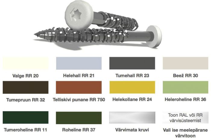 Puidukruvi Tempsi RR20 valge 4,5 x 40 mm 100 tk