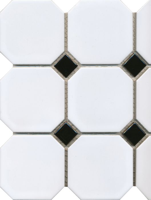 Mosaiikplaat Octa 30x30cm valge/must Must-valge