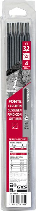 Keevituselektroodid malmile Gys 3,2 mm