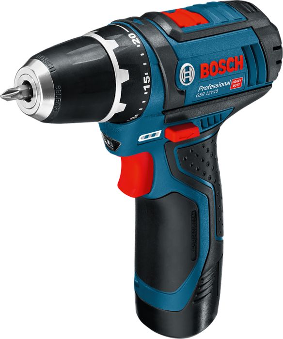 Akukruvikeeraja Bosch GSR, 12 V + 2 x 2 Ah