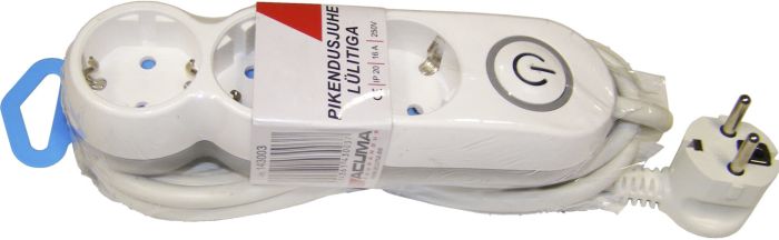 Pikendusjuhe lülitiga 3-pesa, 3 m