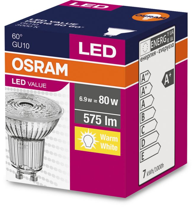 LED-lamp Osram Value PAR16 60 ° 6,9 W/3000 K GU10