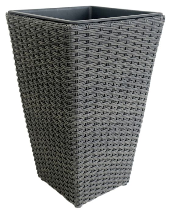 Õuepott polürotang 31 x 31 x 50 cm, must