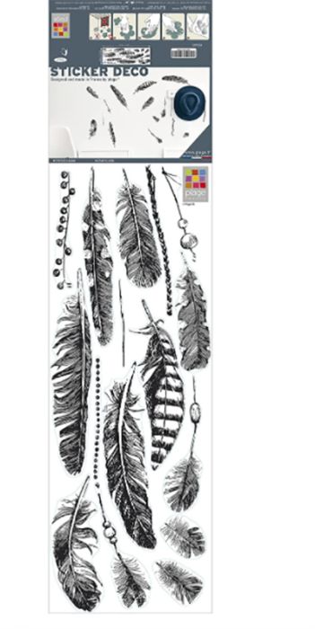 Posterkleebis Feathers B&W 24 x 68 cm