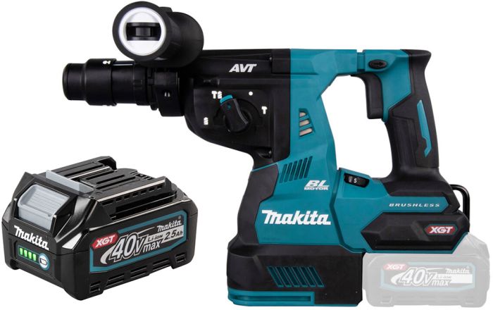 Akupuurvasar Makita HR004GZ01 40 V ja aku Makita BL4025 XGT 40 V 2,5 Ah