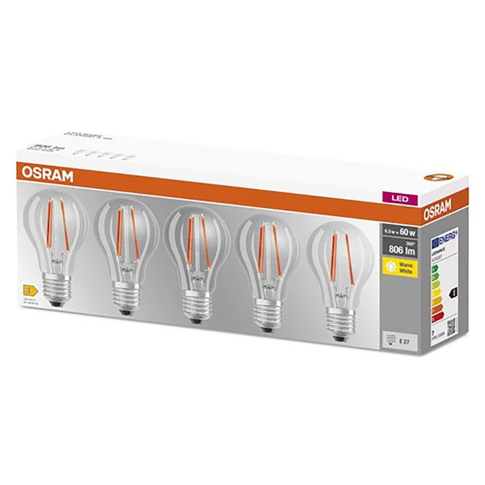 LED-lamp Osram Classic Osram E27 6,5 W 2700 K 5tk/pk
