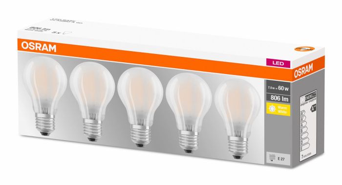 LED-lamp Osram Classic Osram E27 6,5 W 2700 K 5tk/pk