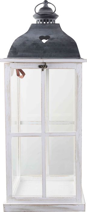 Latern Felicia 25,5 x 25,5 x 65 cm, looduslik valge