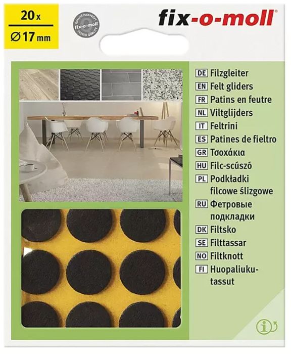 Mööblivilt Fix-o-moll 17 mm pruun 20 tk