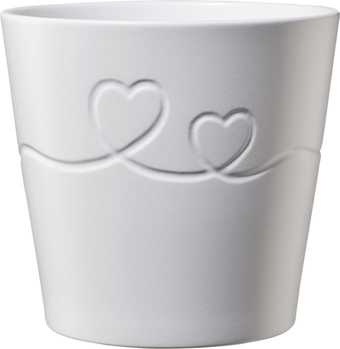 Ümbrispott Soendgen Endless Love 13 cm, valge