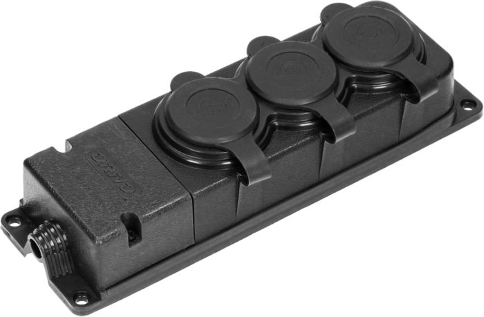 Pistikupesa Orno kummist Schuko 3-ne IP44 must
